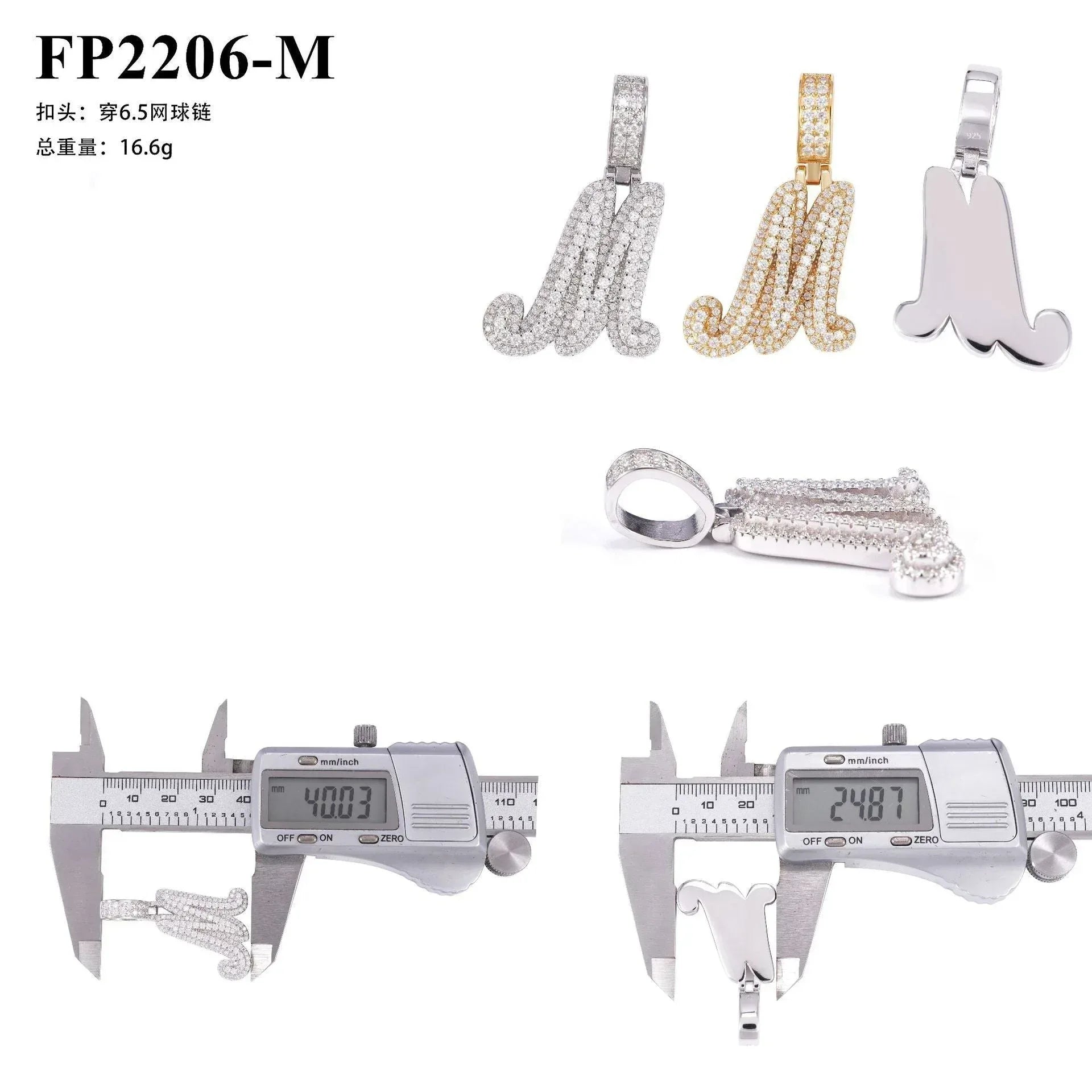 New Personalized Letter Pendant – S925 Silver Moissanite, Hip-Hop Style Jewelry - CaratixJewelry